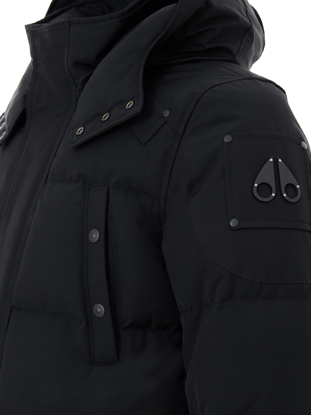 Giubbino Imbottito Lungo in Nero Moose Knuckles