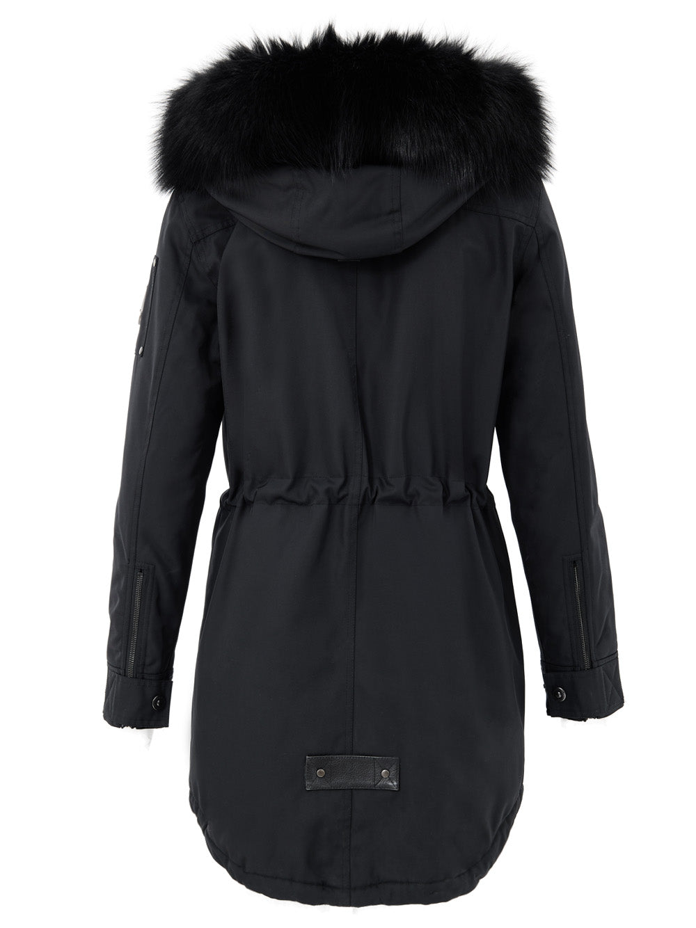 Giubbino Parka Nero in Tessuto Tecnico con Pelliccia Moose Knuckles