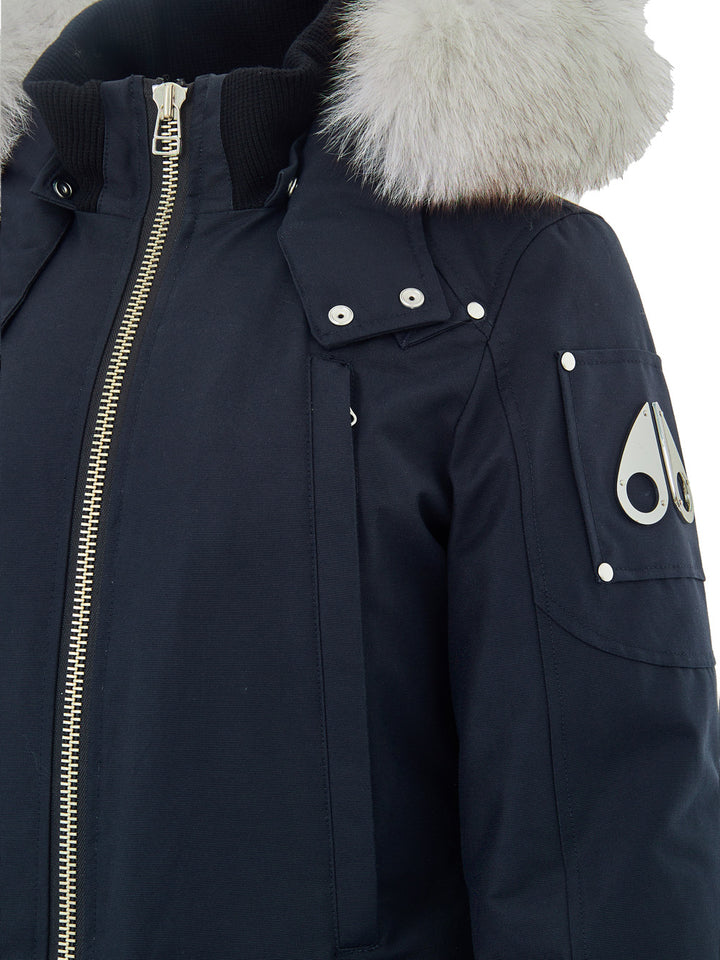 Field Jacket con Collo Pelliccia in Blu Moose Knuckles