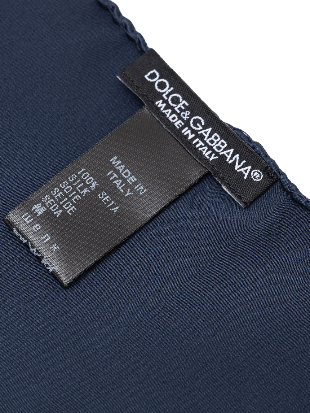 Pochette in Seta Blu Dolce & Gabbana