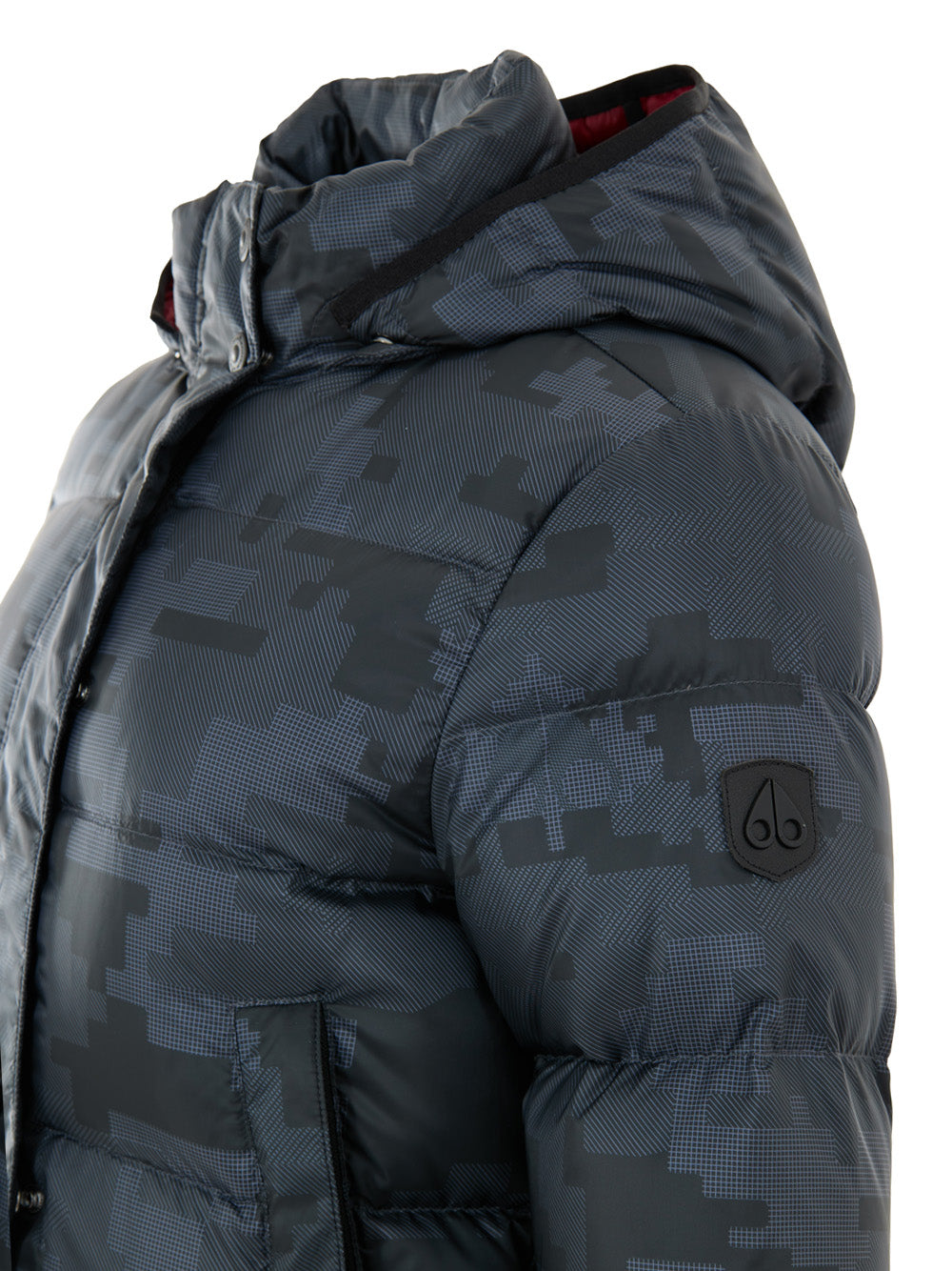 Piumino Imbottito Lungo in Grigio Moose Knuckles