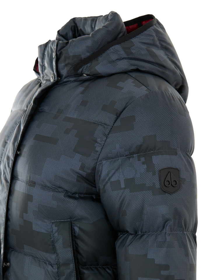 Piumino Imbottito Lungo in Grigio Moose Knuckles