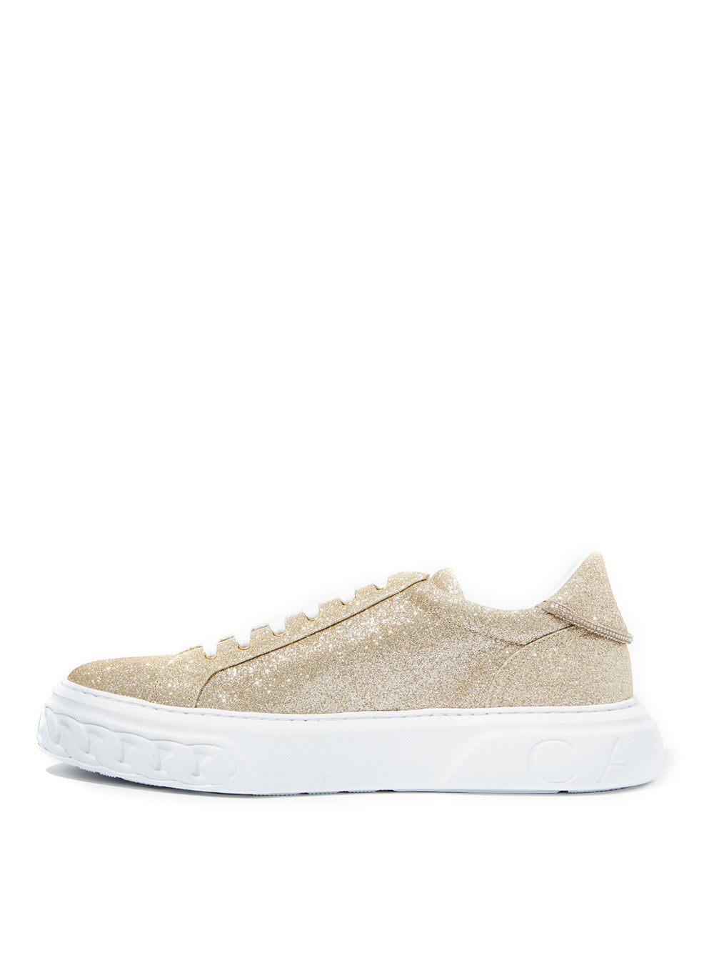 Casadei Gold Glitter Off Road Sneakers
