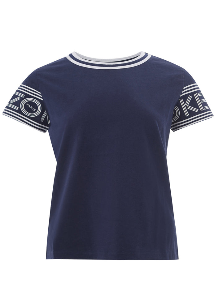 T-Shirt en coton bleu avec logo Kenzo