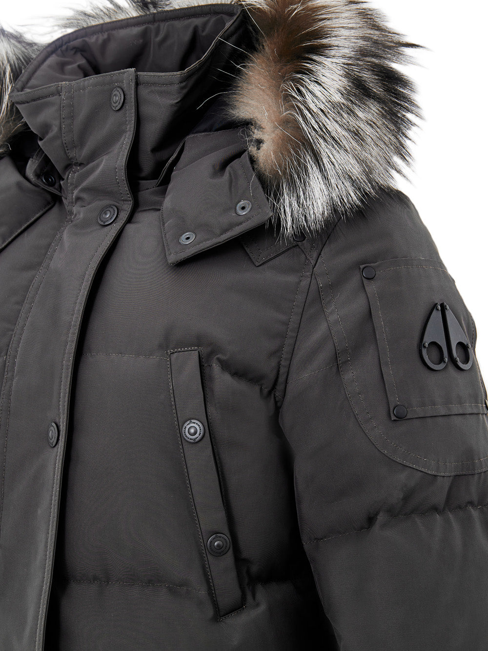 Giubbino Lungo Imbottito in Grigio Moose Knuckles