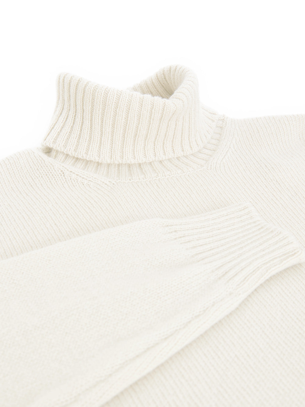 Maglione Dolcevita in Lana Bianco Gran Sasso