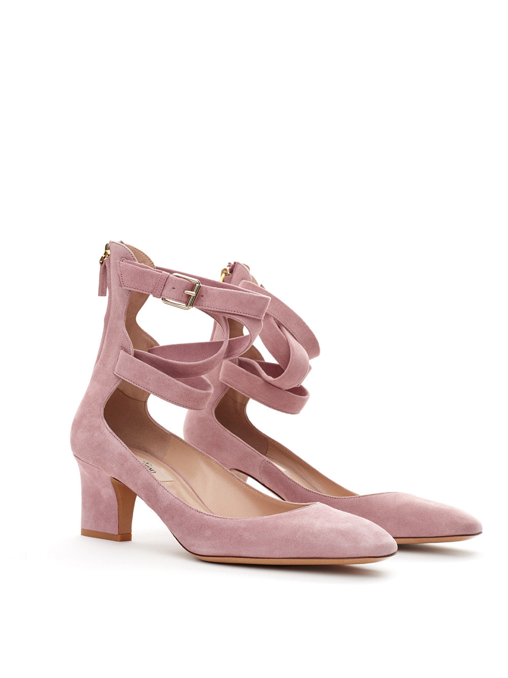 Valentino Ankle Strap Suede Sandals