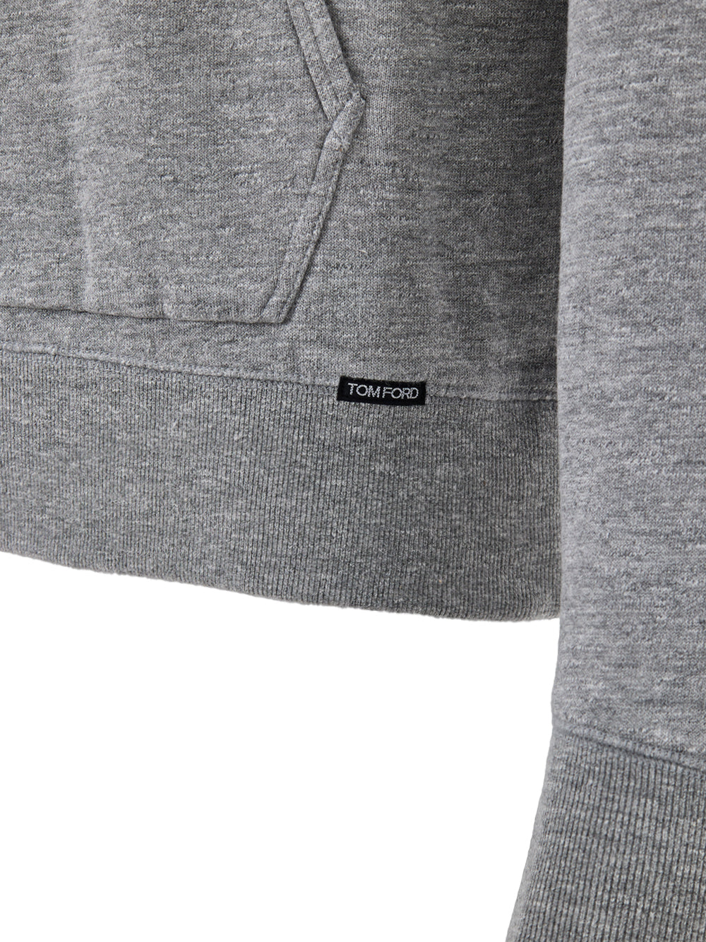 Felpa con Cappuccio e Mezza Zip in Grigio Tom Ford