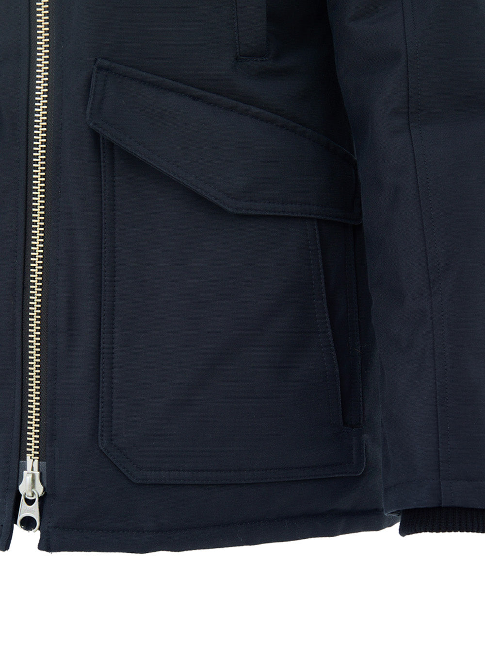 Field Jacket con Collo Pelliccia in Blu Moose Knuckles