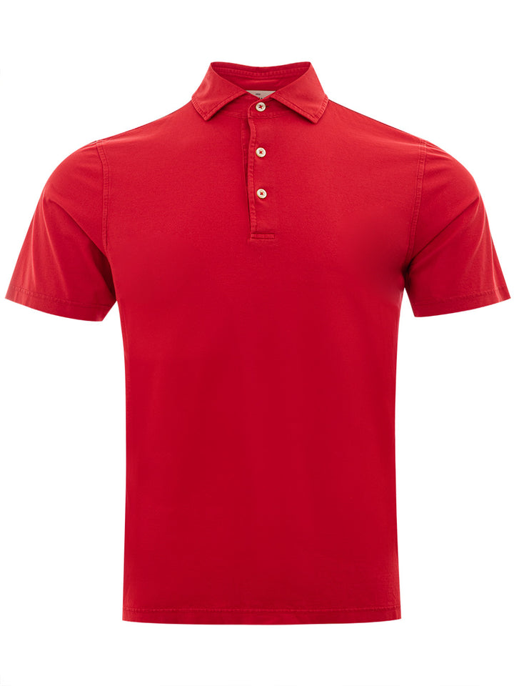 Gran Sasso Red Scottish Yarn Polo Shirt