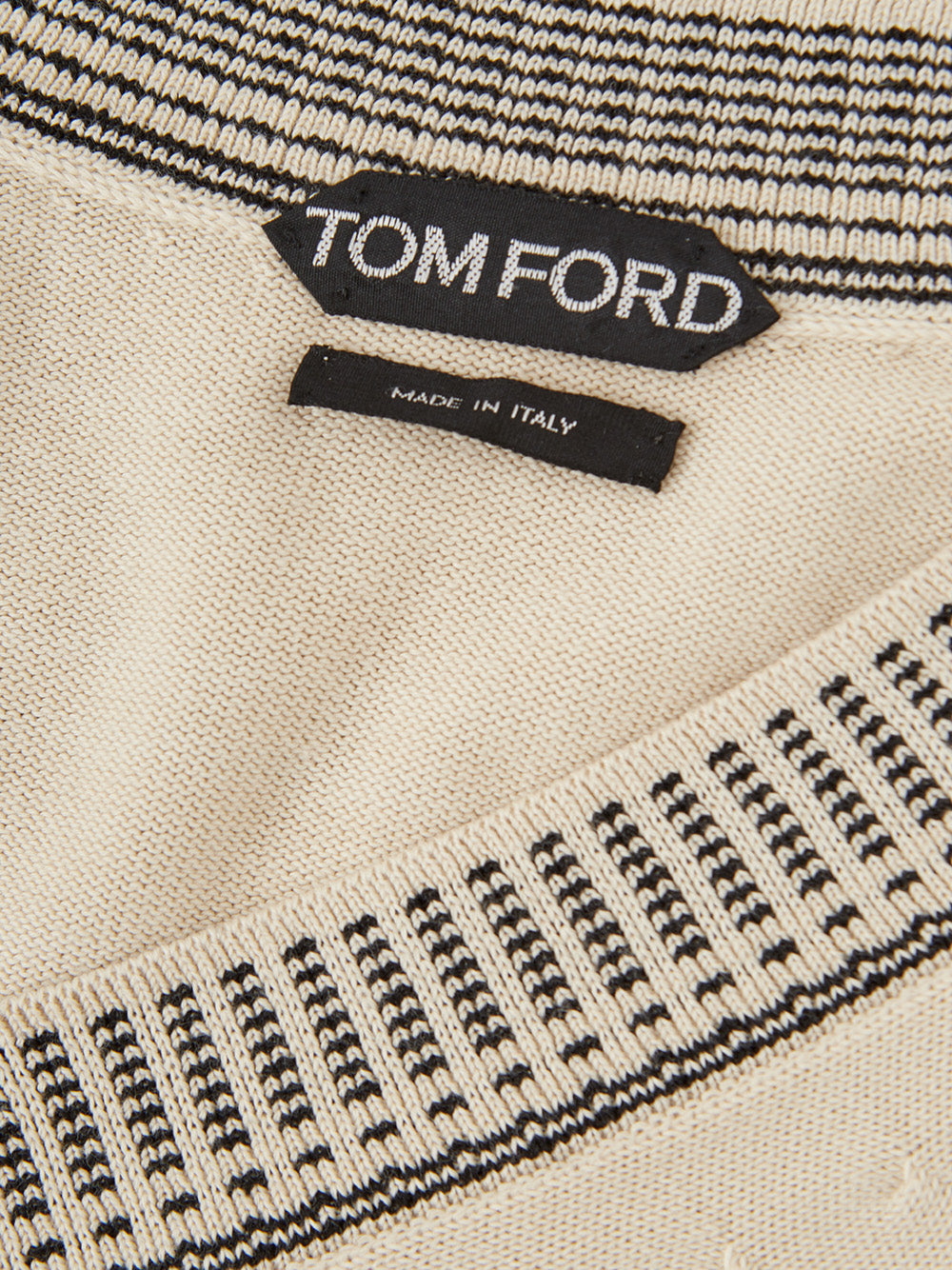 Tom Ford Jersey beige con cuello en V
