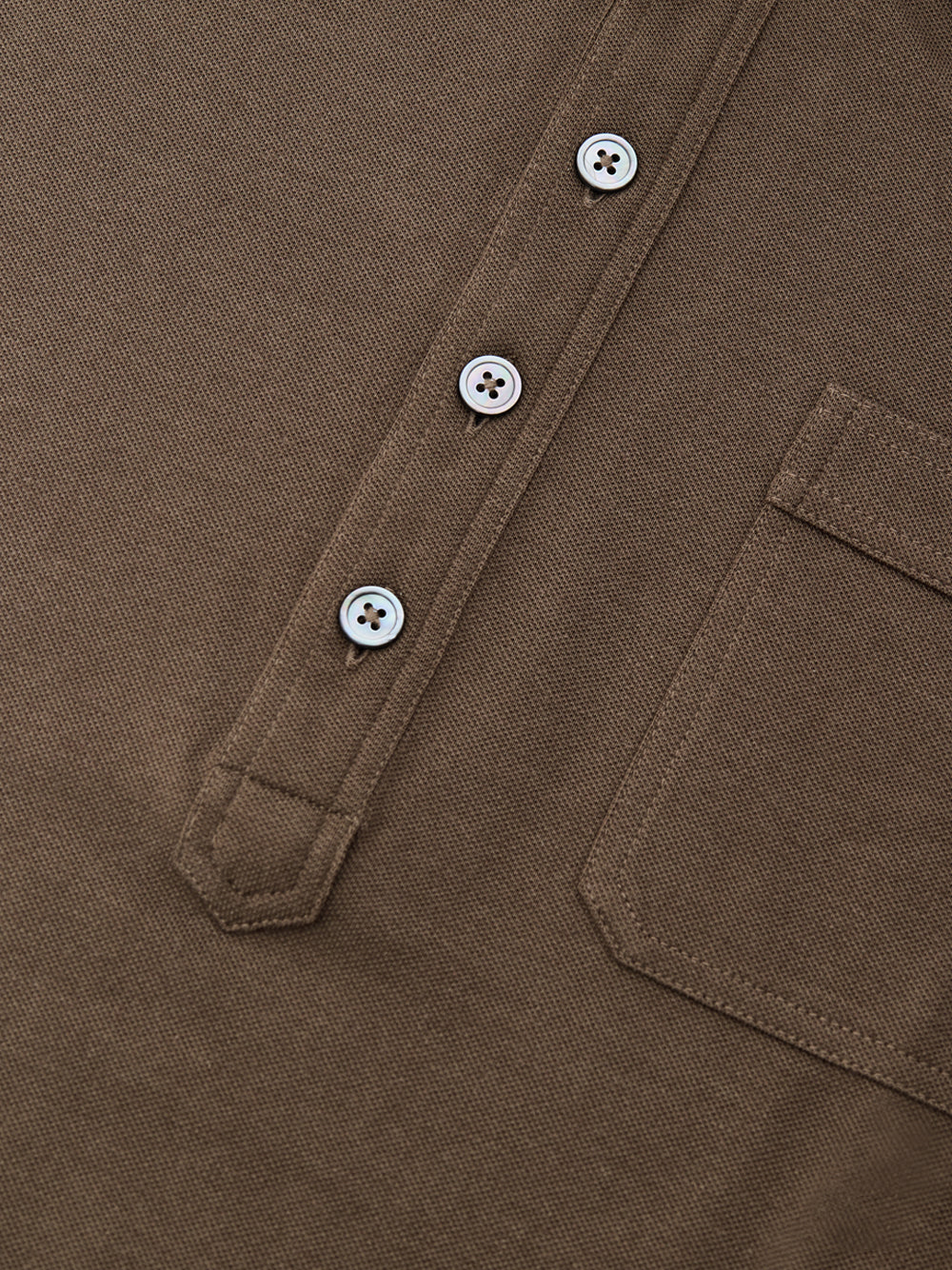 Polo in Cotone Piquet Marrone Tom Ford