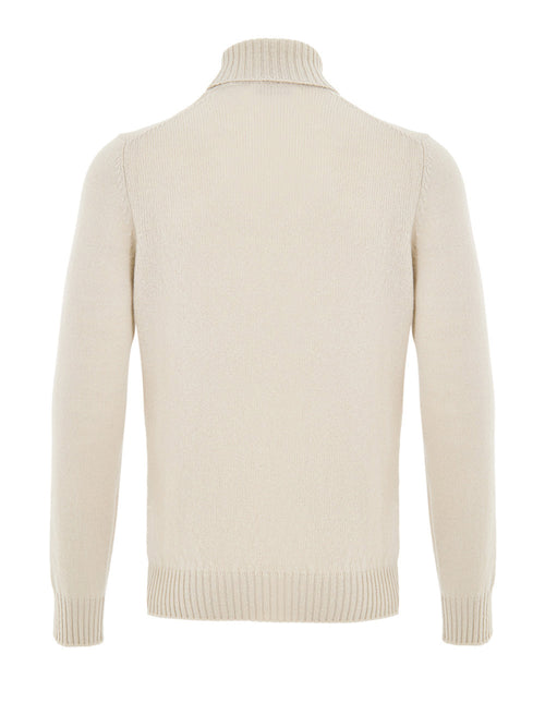 Maglione Dolcevita Beige in Lana Gran Sasso