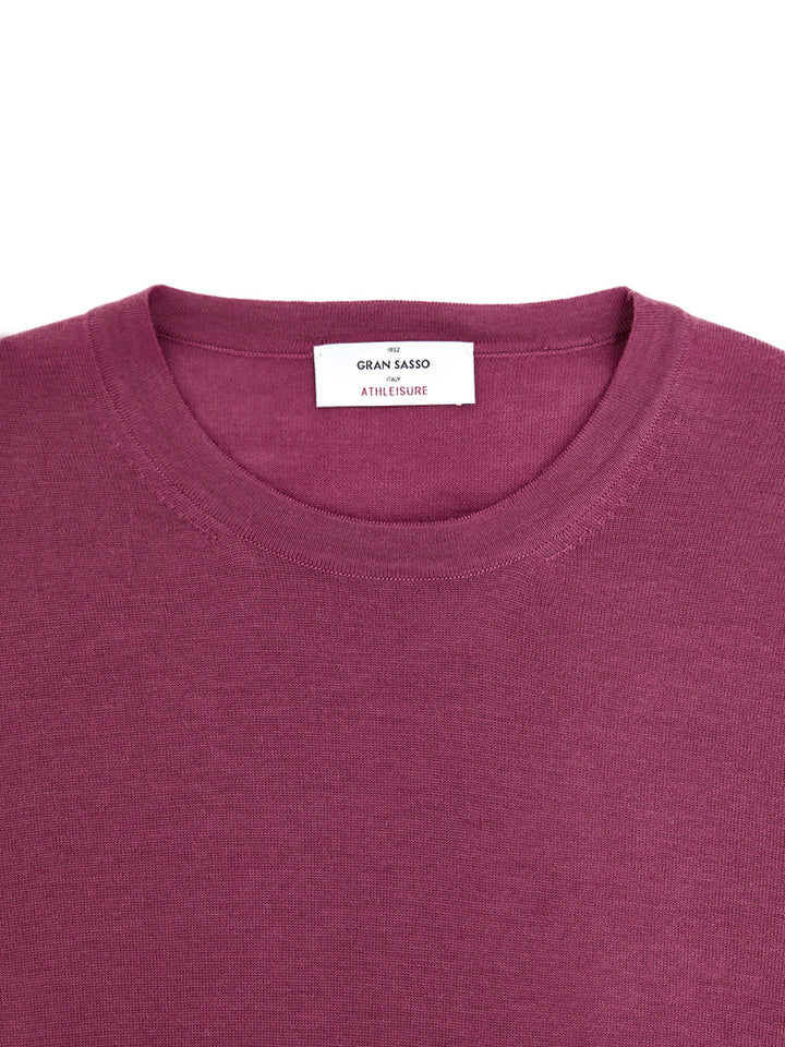 Maglia Girocollo in Lana Viola Gran Sasso