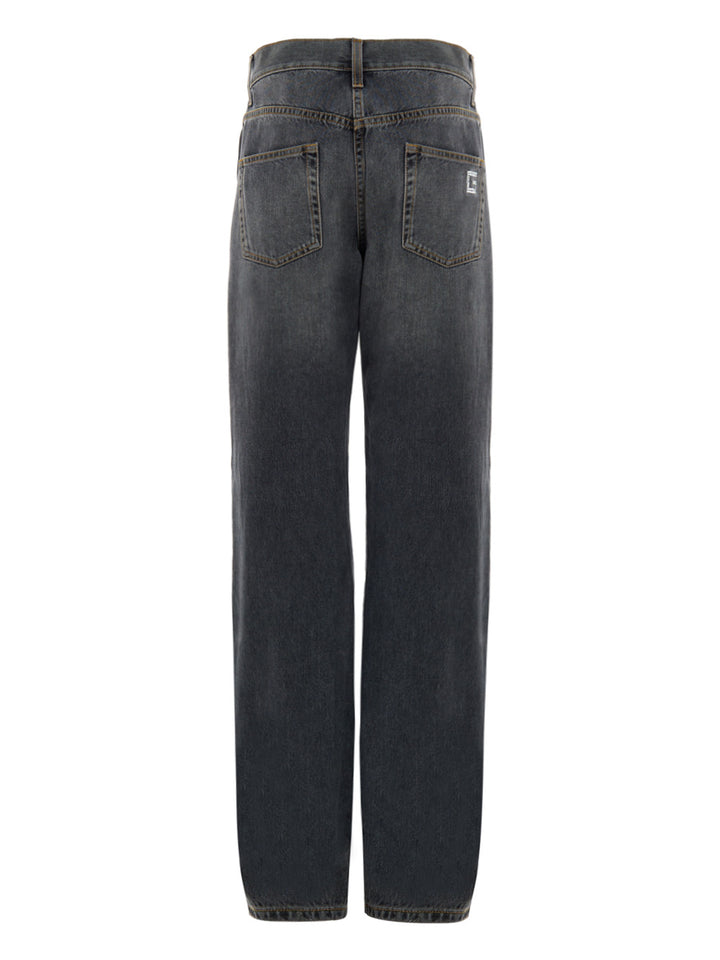 Pantalon denim noir ajustement gucci