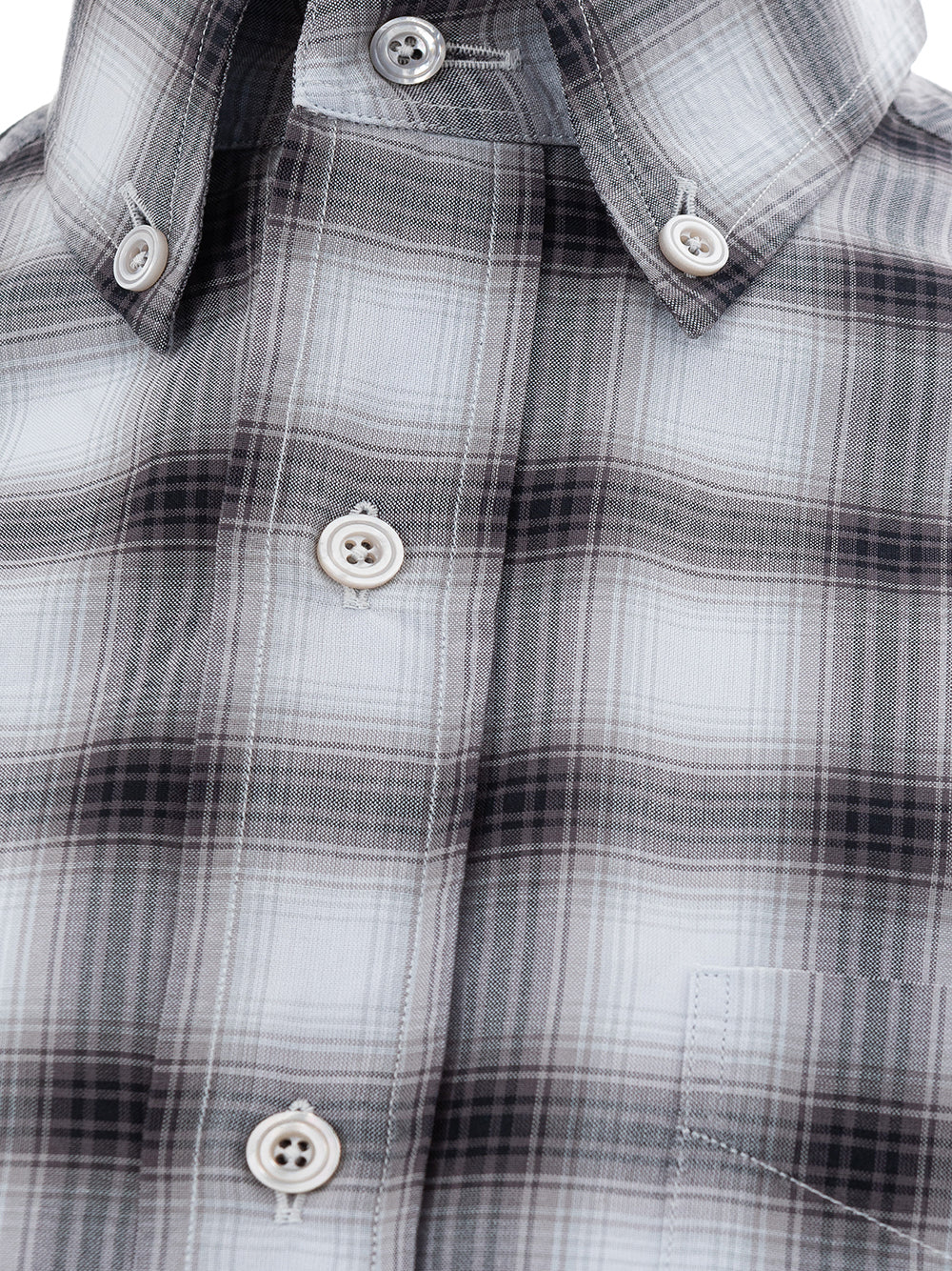 Tom Ford Checkered Gray Cotton Shirt