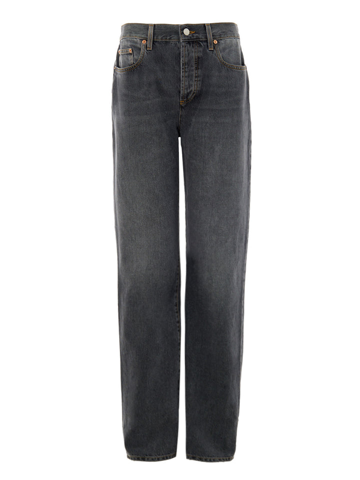 Pantalon denim noir ajustement gucci