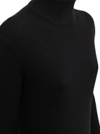 Abito Nero Lungo in Maglia a Coste Bottega Veneta