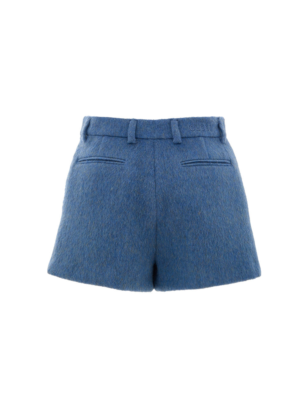 Pantaloncini Shorts Misto Mohair in Blu Avio Gucci