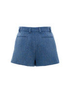 Pantaloncini Shorts Misto Mohair in Blu Avio Gucci