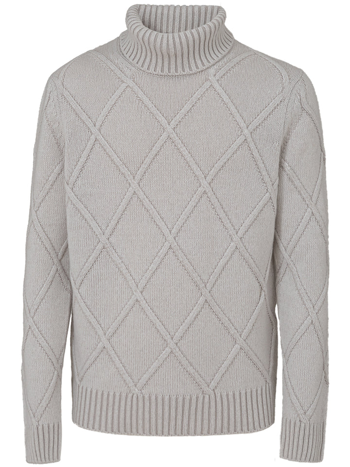 Maglione Dolcevita Grigio in Cashmere Gran Sasso