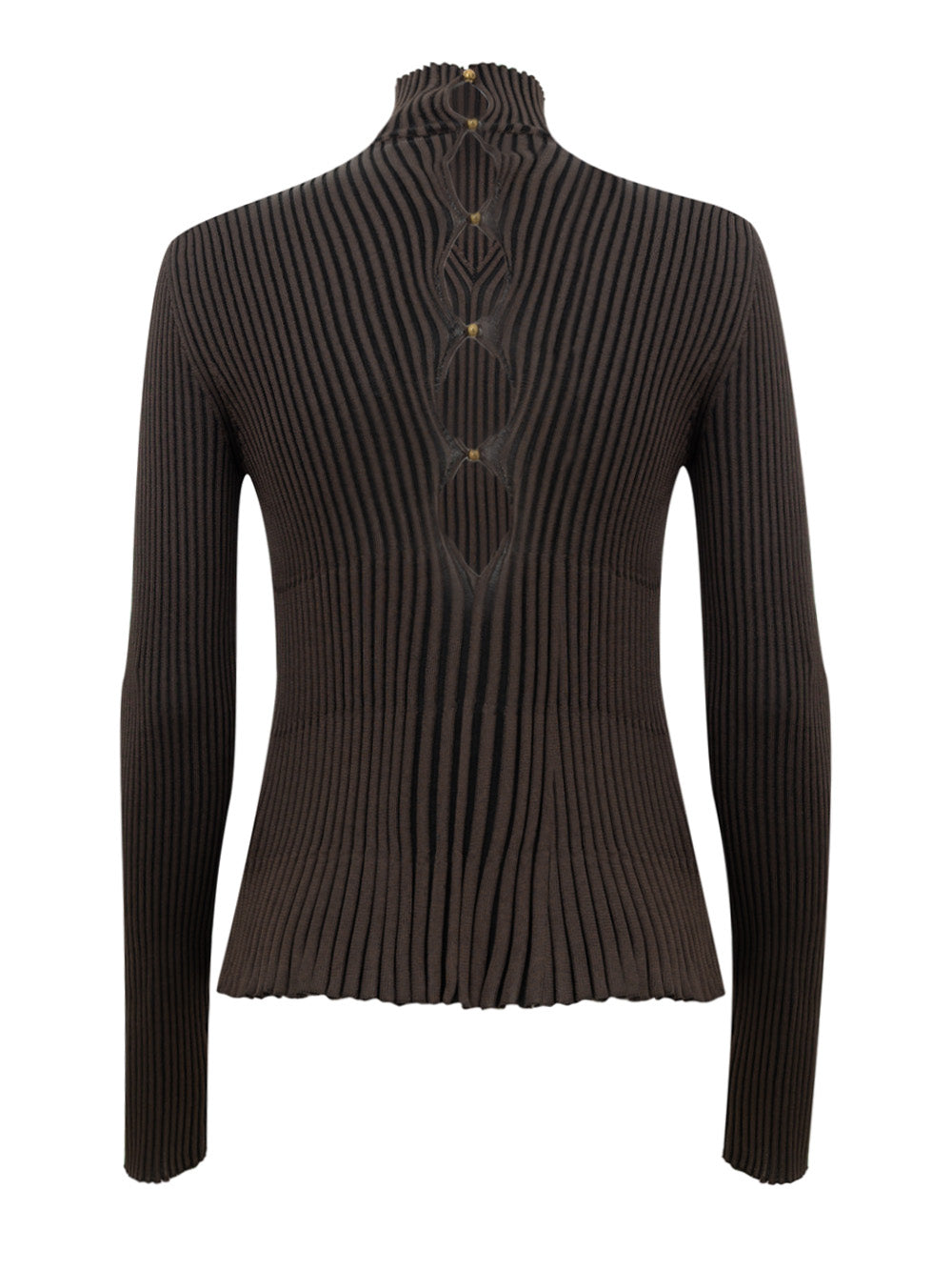 Maglia Plissé in Viscosa Marrone Bottega Veneta