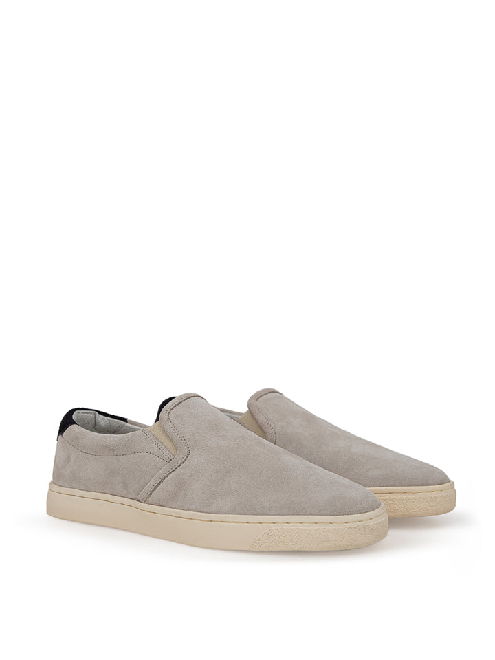 Slip on in Suede Grigio Brunello Cucinelli