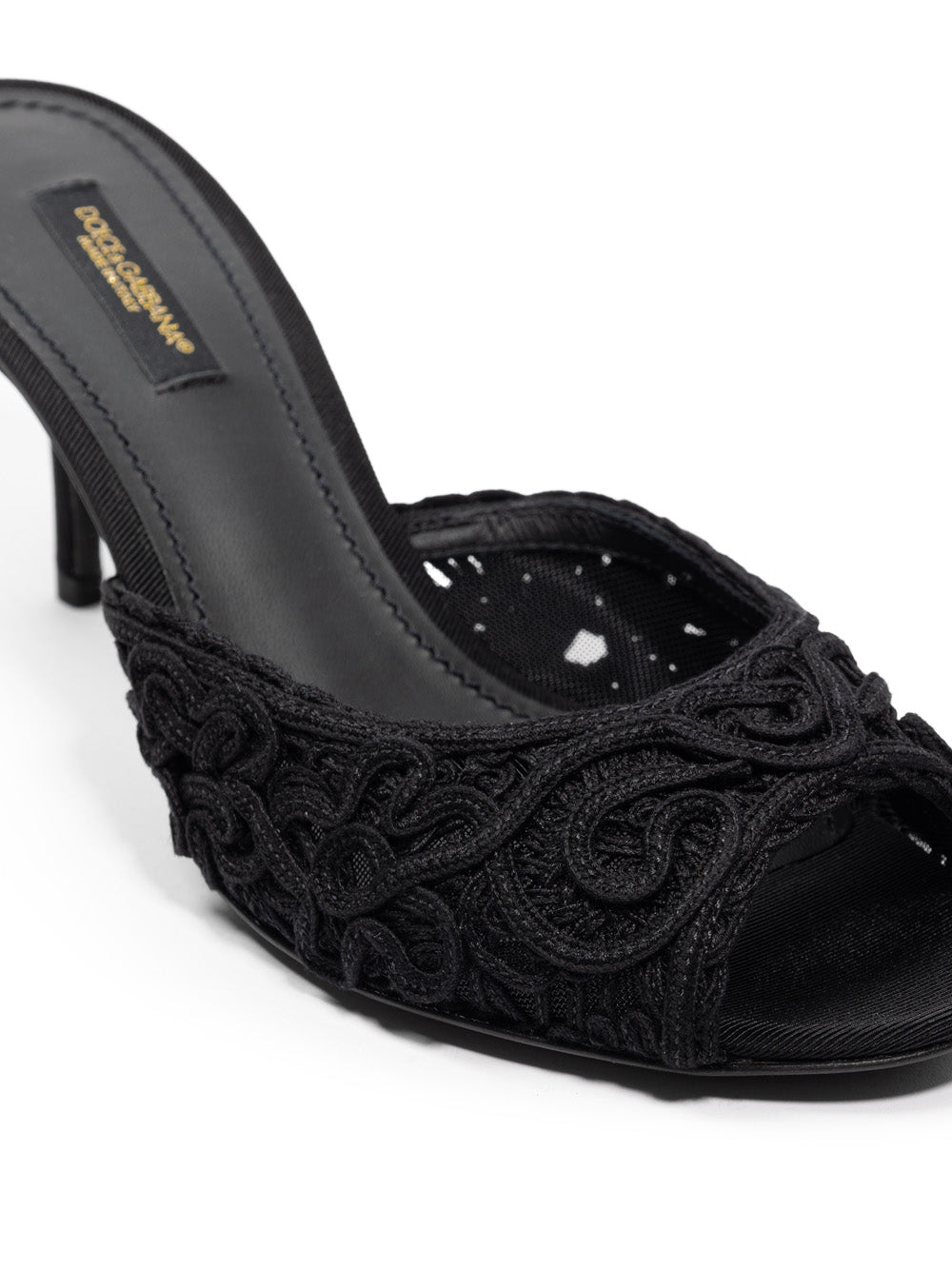 Ciabatta Tacco Ricamo Cordonet Dolce & Gabbana