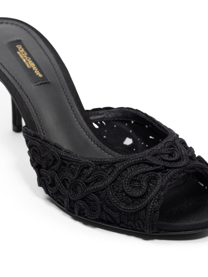 Dolce & Gabbana Zapatilla de tacón con bordado Cordonet