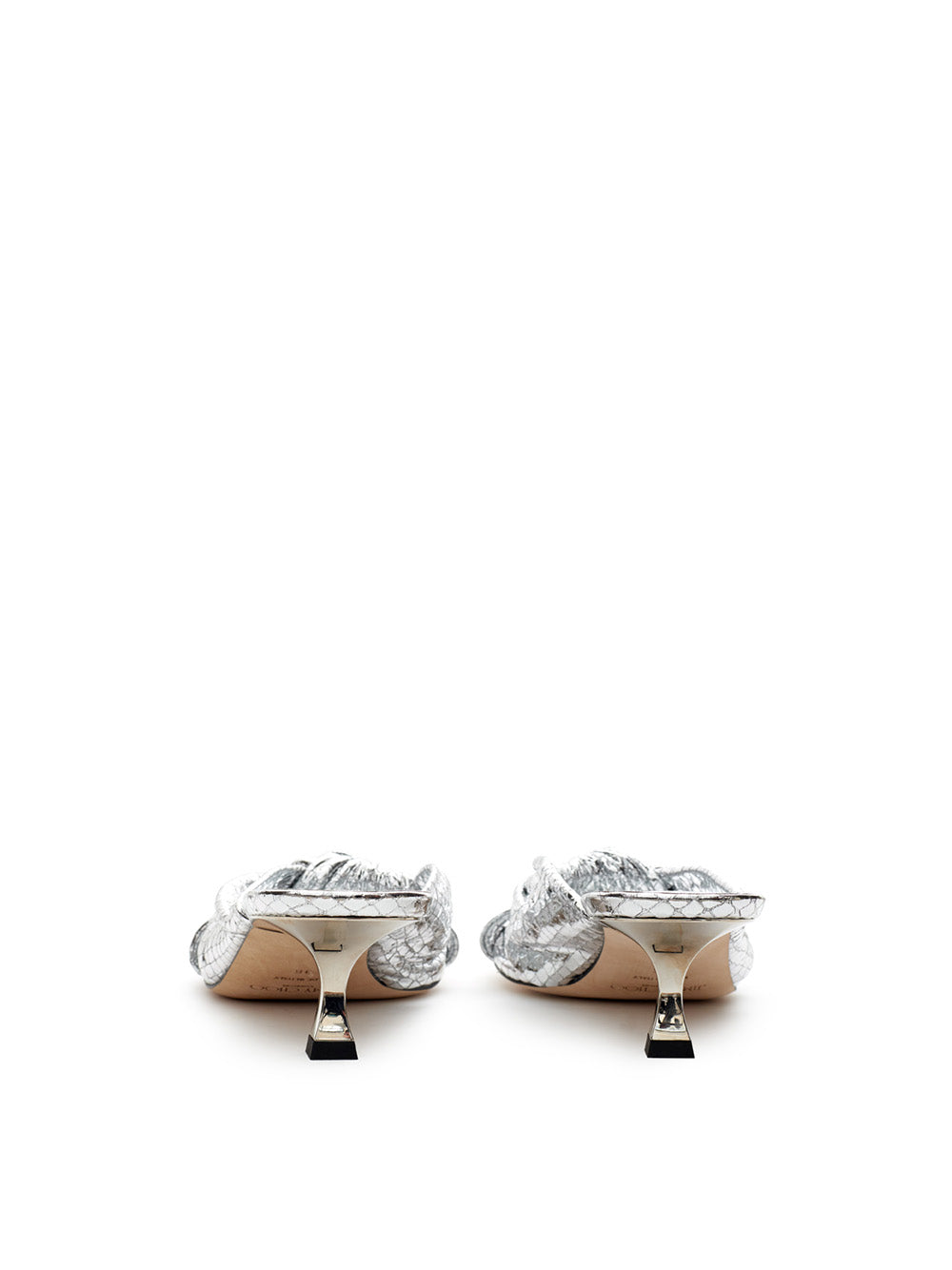 Jimmy Choo Silver Leather Mules