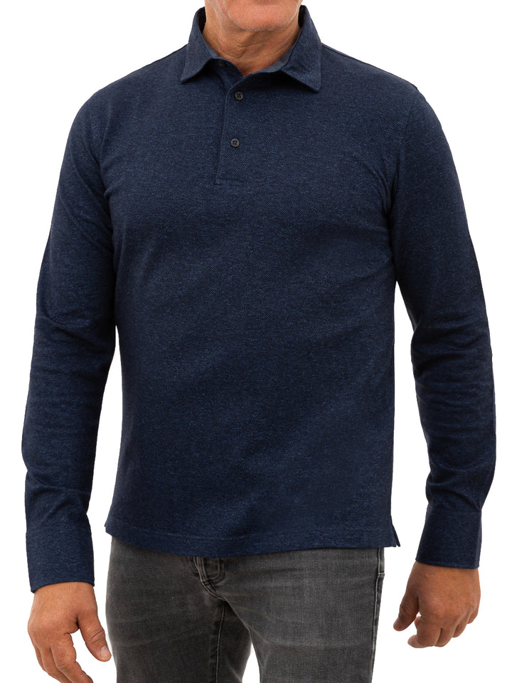 Polo Corneliani Blu in Cotone