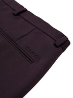 Pantalone Sartoriale Bordeaux con Ricamo Logo Gucci