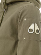 Giubbino Parka Verde Lungo in Tessuto con Tasconi Moose Knuckles