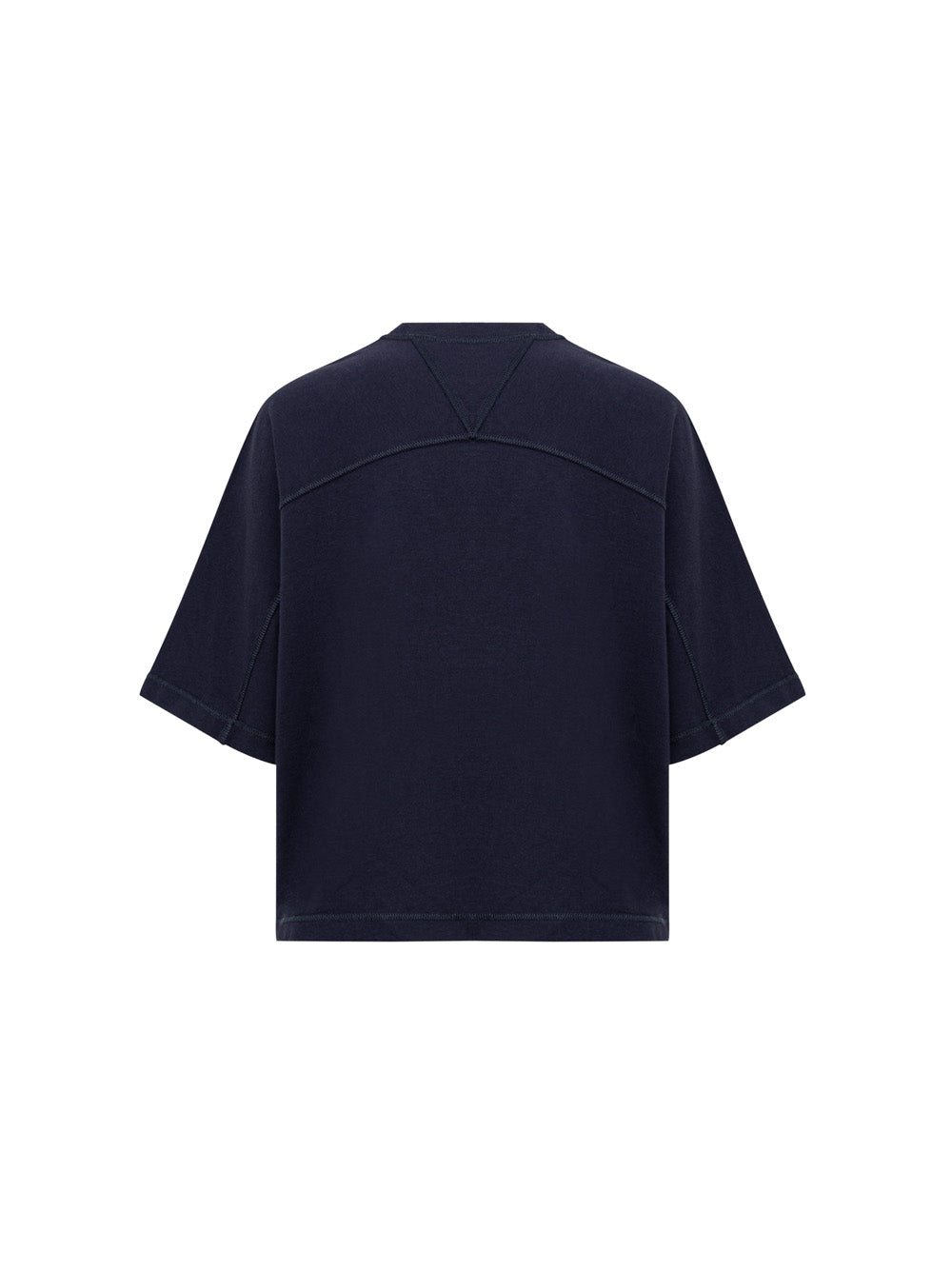 Camiseta azul recortada con cuello cuadrado Bottega Veneta