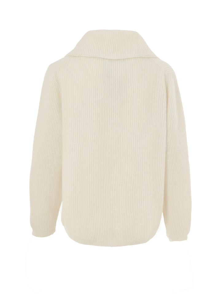 Maglia Collo Polo Bianca a Coste Inglesi Gran Sasso