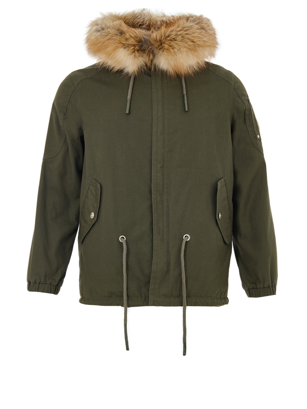 Parka Corto con Coulisse Verde Militare Moose Knuckles