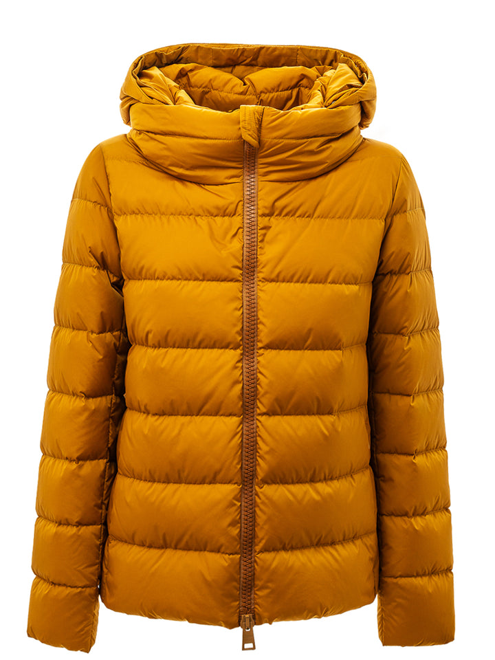 Chaqueta acolchada con capucha y cabello extraíble herno