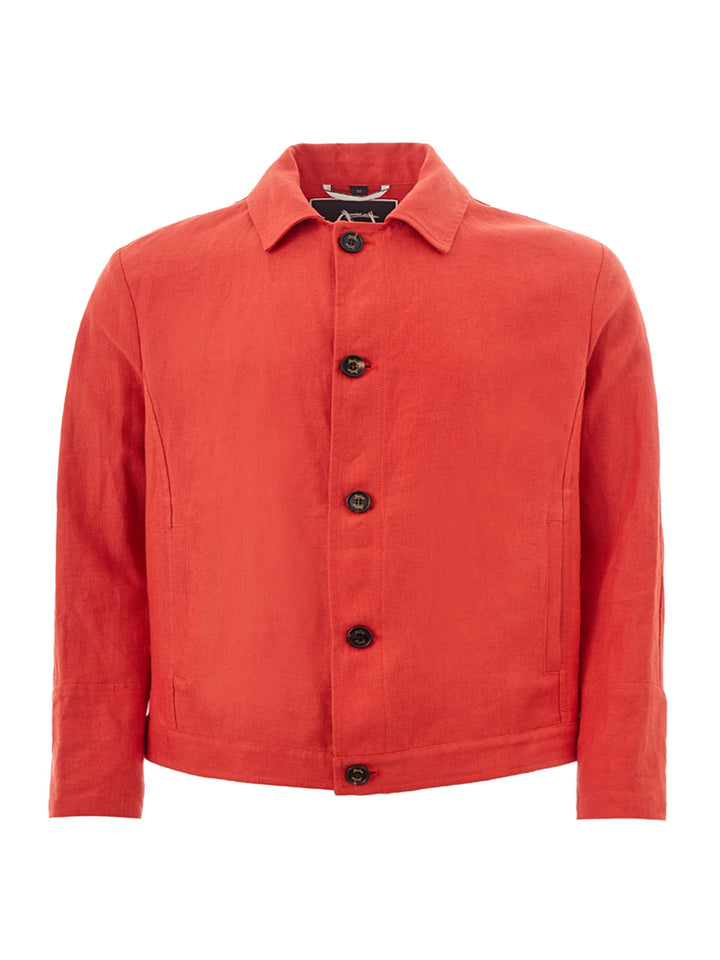 Orangefarbene Versiegelungsjacke