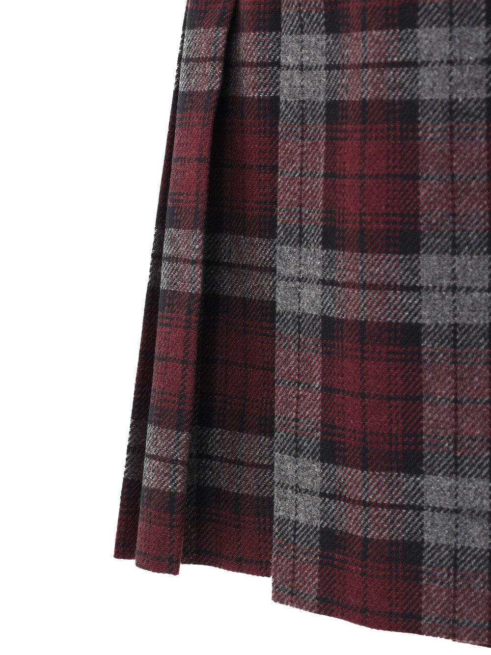 Gonna in Lana Stampa Scozzese in Bordeaux e Grigio Dolce & Gabbana