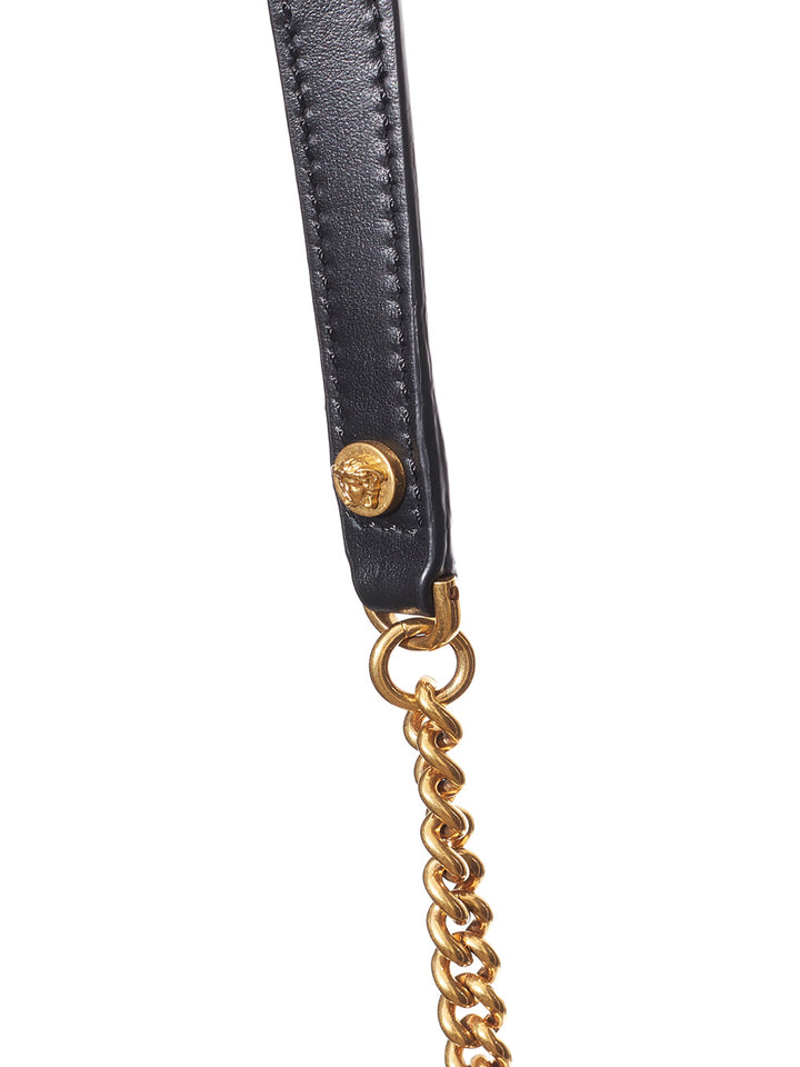 Versace Pied-de-poule Shoulder Bag with Fringes
