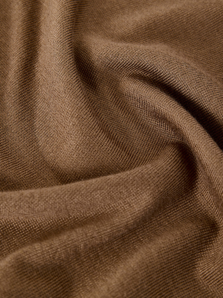 Maglia Girocollo Marrone in Misto Seta Gran Sasso