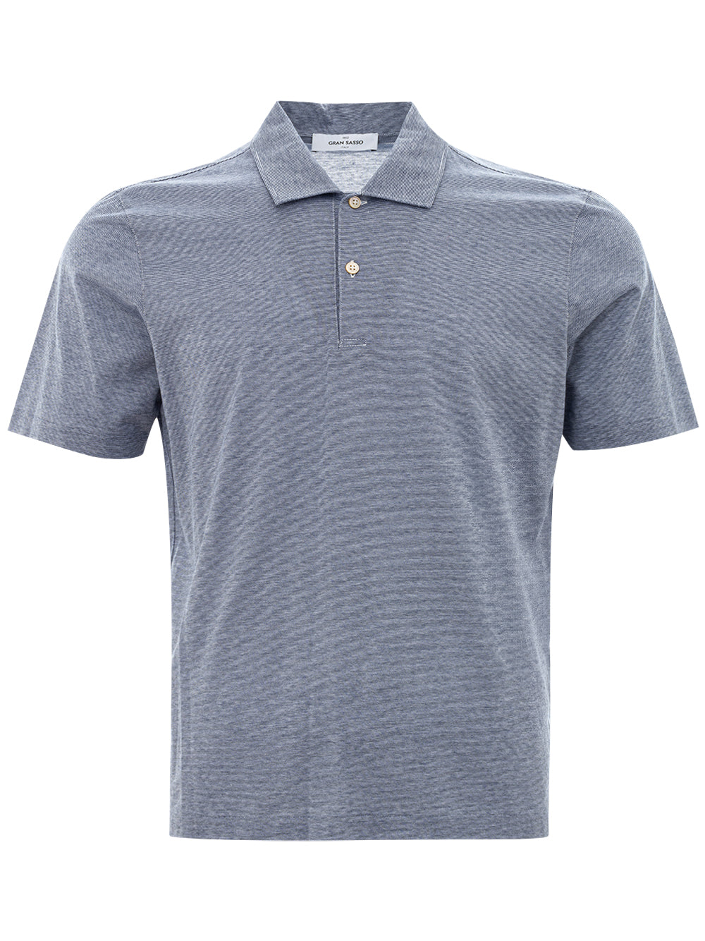 Gran Sasso Blue Micro Striped Polo Shirt