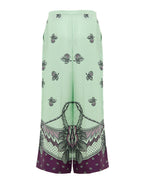 Pantaloni Palazzo in Seta con Stampa Gucci