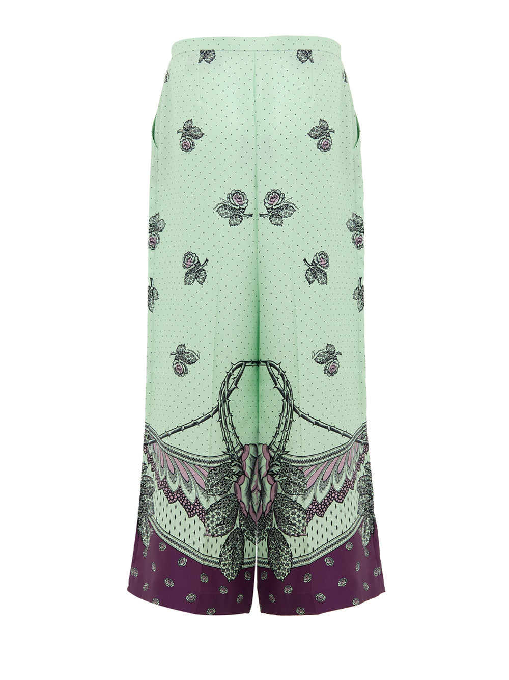 Pantaloni Palazzo in Seta con Stampa Gucci