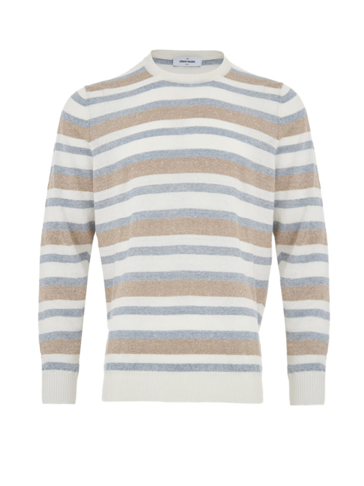 Maglia Girocollo Multicolor in Misto Lino Gran Sasso