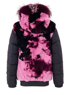 Giubbino Bomber Nero con Inserti in  Pelo Multicolor Moose Knuckles
