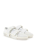 Sneaker in Tela Bianca con Struttura Esterna in Gomma Burberry
