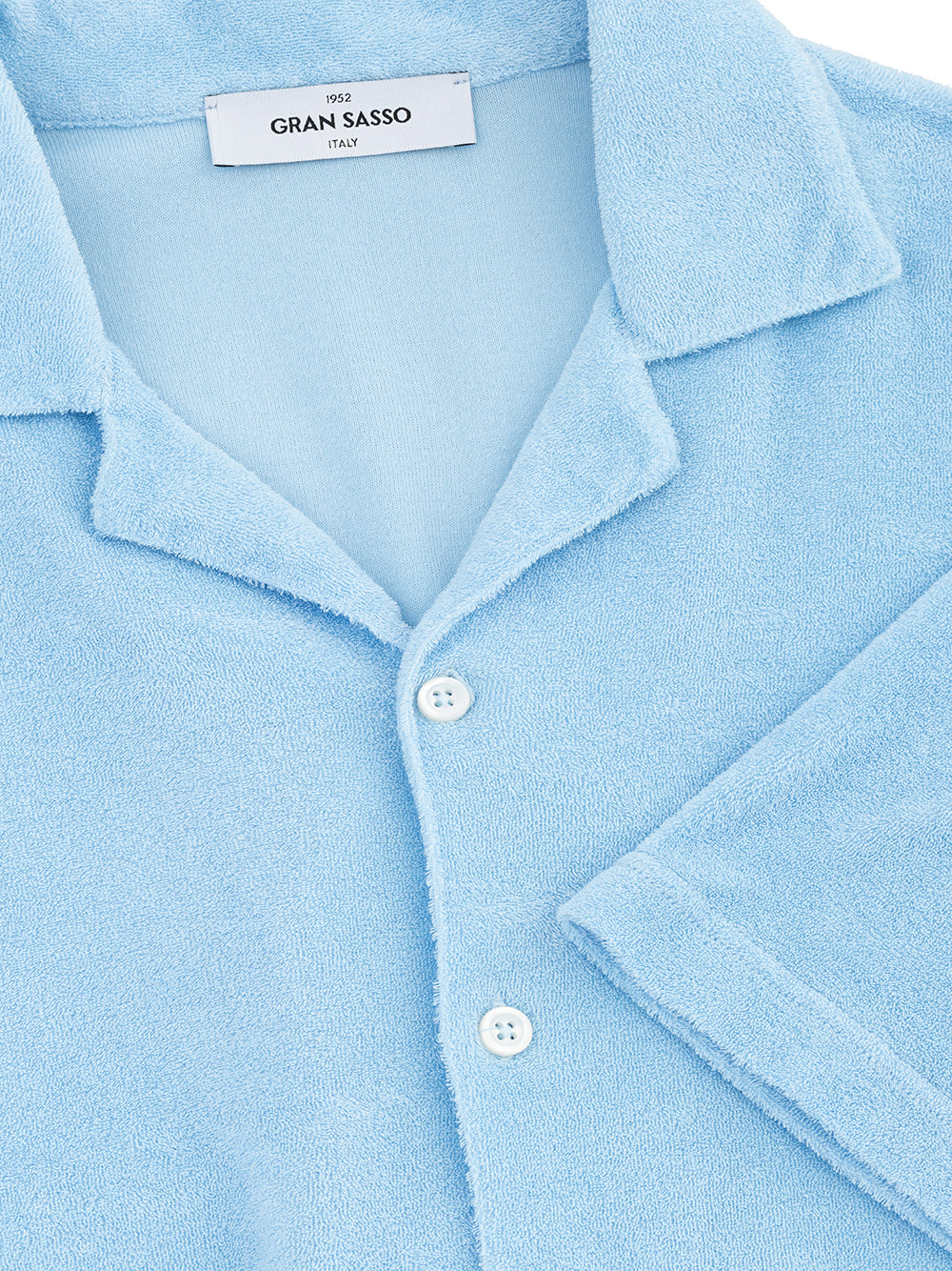 Light Blue Half Sleeve Shirt in Gran Sasso Terry