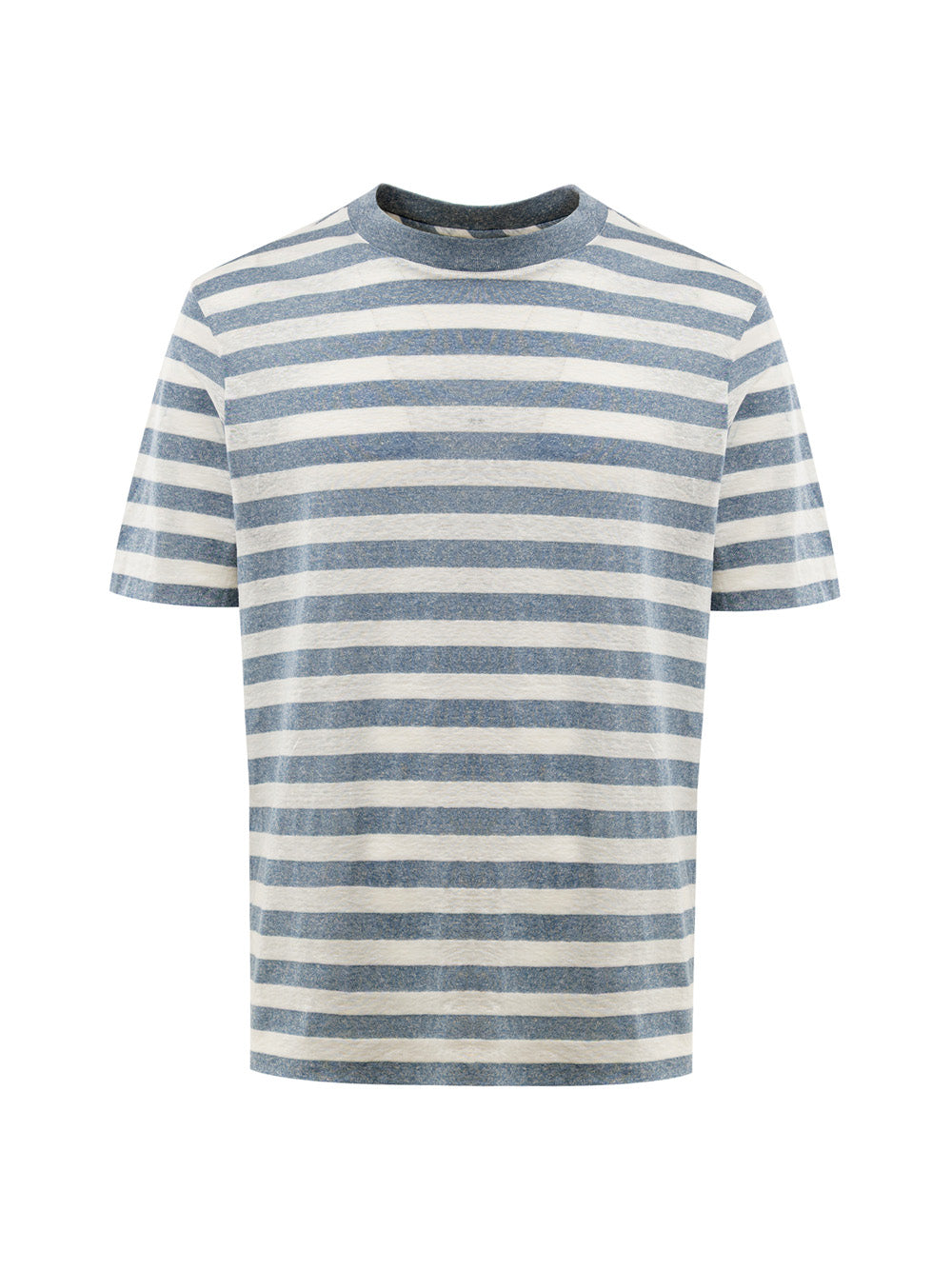 T-Shirt a Righe in Cotone Fiammato Gran Sasso