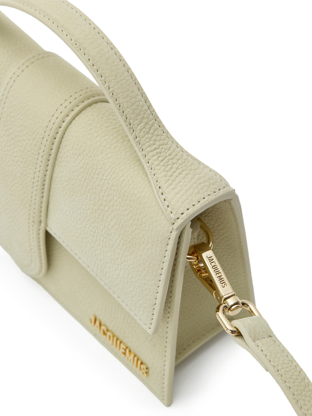 Shoulder bag Le Grand Bagn in leather hammer yellow jacquemus straw